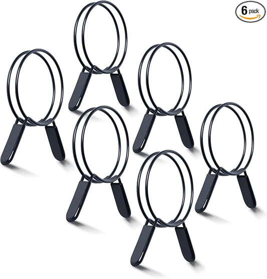 POWERTEC 4 Inch Double Loop Hose Clamps for Dust Collection Hose and Dryer Vent Hose, Quick Release Spring Clamps for Dust Collector and Dust Collection Fittings, 6 pack (70195-P3)