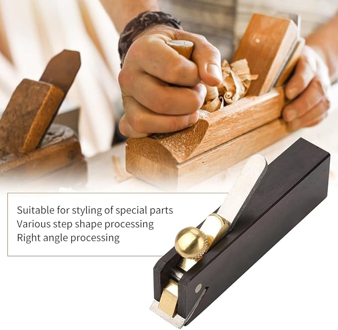 Mini Wood Planer, 3 inch Wood Hand Planer Ebony Woodworking Plane for Planing Smoothing Flat Bottom Trimming Perfect for Carpenter DIY Cutting Tool for Woodworking