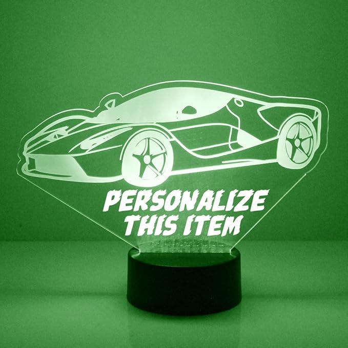Transportation Custom LED Sign Night Light Lamp with Remote, Light Up Display with Personalized Name or Image, Customized and Made in The USA, Clear Acrylic Design Home Decor with 16 Colors, 4 Modes