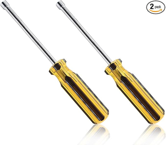 2Pcs 4mm Socket Wrench Screwdriver, Hexagon Nut Driver with Steel Cushion Grip for Easy Hand-Making and Repair Projects
