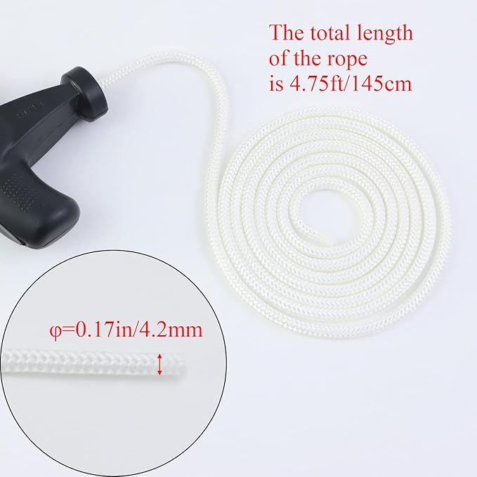 WOTIAN Pull Cord Rope 4.75ft Compatible with Champion Predator Generator Pull Cord Replacement Parts Recoil Starter Rope Handle 145cm 4.2mm