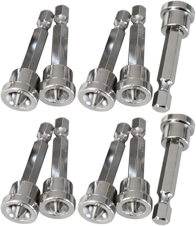 10pcs Set TEURSA ® Magnetic Positioning Screwdriver Bits Drywall Screw Setter PH2 Bits for Plasterboard Screw Hex Shank Positioning Bit Batch Head (10pcs 50mm)…