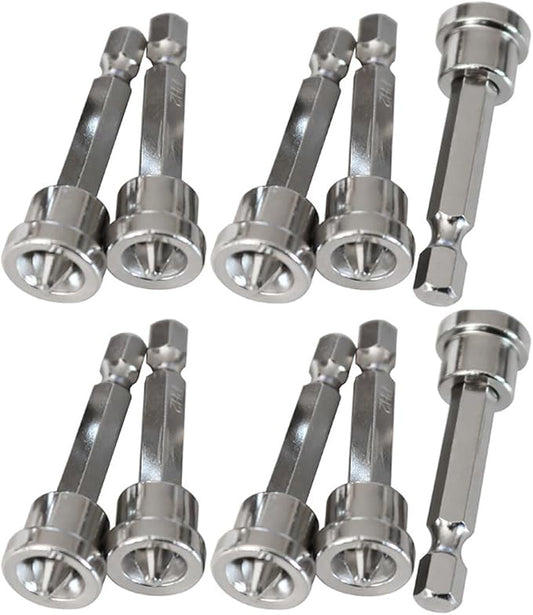10pcs Set TEURSA ® Magnetic Positioning Screwdriver Bits Drywall Screw Setter PH2 Bits for Plasterboard Screw Hex Shank Positioning Bit Batch Head (10pcs 50mm)…