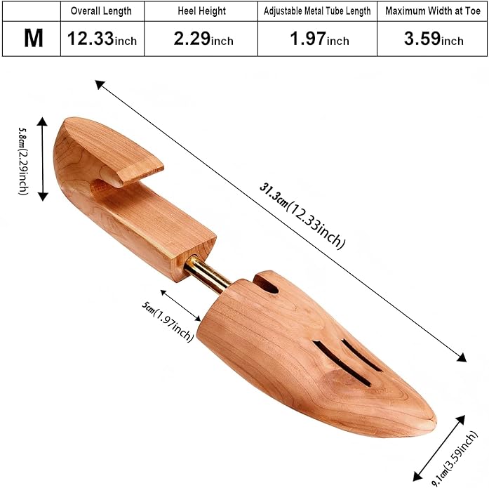 Cedar Space Wooden Shoe Stretcher Tree, 6.5-14 Sizes Cedar Wood Shoe Trees,2/4PC Shoe Stretcher for Men, Sneakers,Boots