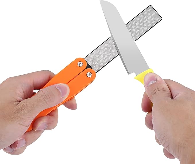 Folding Knife Sharpener, 400/600 Grit Knife Sharpener, Folding Double Sided Stone for Outdoor Camping Garden Kitchen, Sharpener Stone