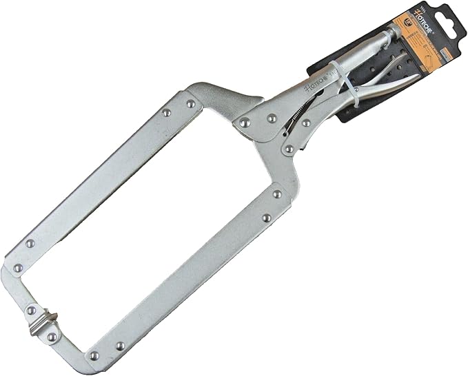 2-Pack 18 Inch Locking C Clamp Pliers with Swivel Jaw Pads, Max Jaw Opening 8-1/4", Drop-Forged Steel Vice Welding Clamps for Metalworking, Woodworking, Automotive
