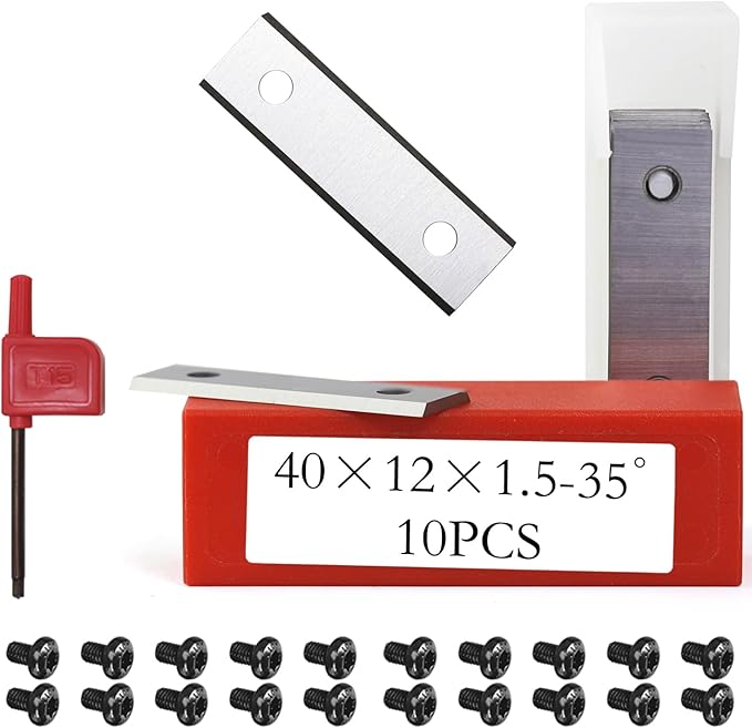 Carbide Scraper Blades 1.6" 40mm Carbide Inserts for Paint Scraper Hand-Held Scrapers Spiral Helical Planer Cutter Heads and Router Bits
