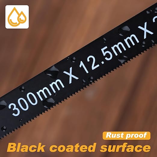 12 Inch Mini Hacksaw Blades Replacement for Metal Cutting, Hack Saw Assortment Hand Tools Replacement for Cutting Wood, PVC, Copper Tube, Iron Pipe, Stainless Steel, 10 Pack