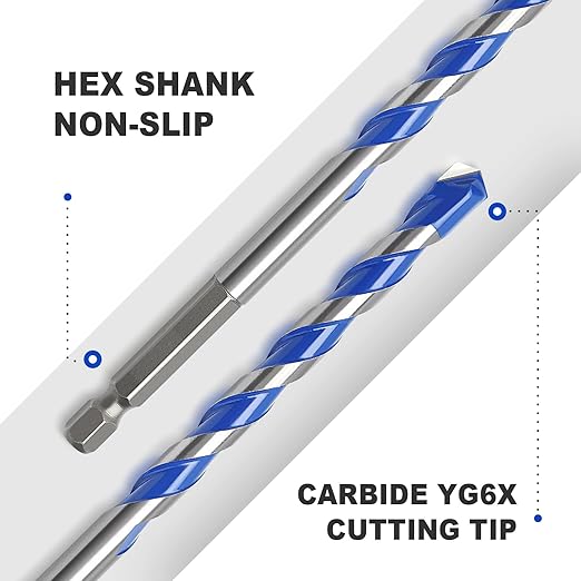 5 Pack 5/32 inch Concrete Drill Bit Set,Masonry Drill Bit Set with Hex Shank,Carbide Tip Drill Bits for Concrete, Tile,Brick, Plastic, Cement (5/32"竊? Pcs竊?