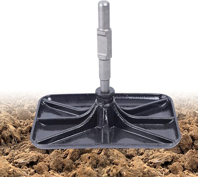 Jack Hammer Compactor Plate, Steel Tamper Rammer Plate with Thickened Chassis, Chassis & Rod Detachable, Snoring Tablet for House Foundation Tamping, Site Foundation Tamping, Tree Root Tamping, Etc