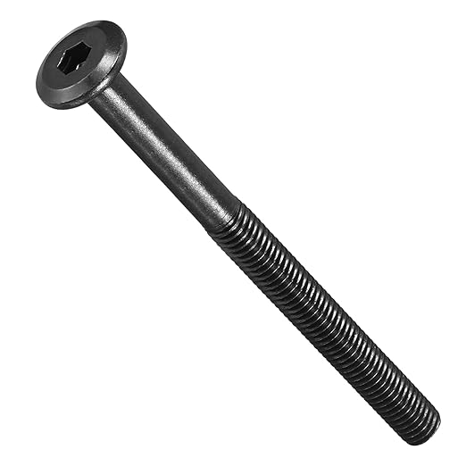 METALLIXITY Flat Head Hex Socket Cap Screws Bolts(M8-1.25x100) 5Pcs, Steel Hex Socket Furniture Bolts Screws - for Furniture Woodworking Project, Black