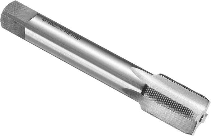 uxcell Hand Plug Tap M16 x 0.75 H2 Metric Thread Plug Style Taps Straight Flute Screw Tapping Threading Tool High Speed Steel HSS6542