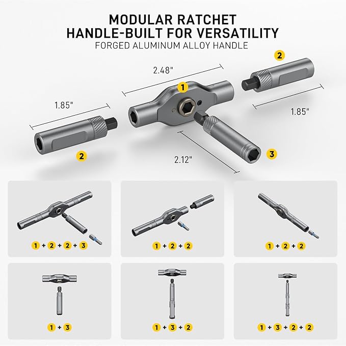 42 in 1 Magnetic Screwdriver Set, Ratchet Screwdriver Set, Multi Bit Screw Driver Set Kit with Case, Portable Repair Tool for Electronics, PC, Glasses, Bicycles, Watch, Furniture & DIY