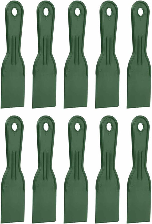 HARFINGTON 10pcs Putty Knife Scraper 2" Width Flexible Plastic Putty Knife Paint Scraper Tool for Taping Drywall Spreading Painting Wall Scratching Dark Green