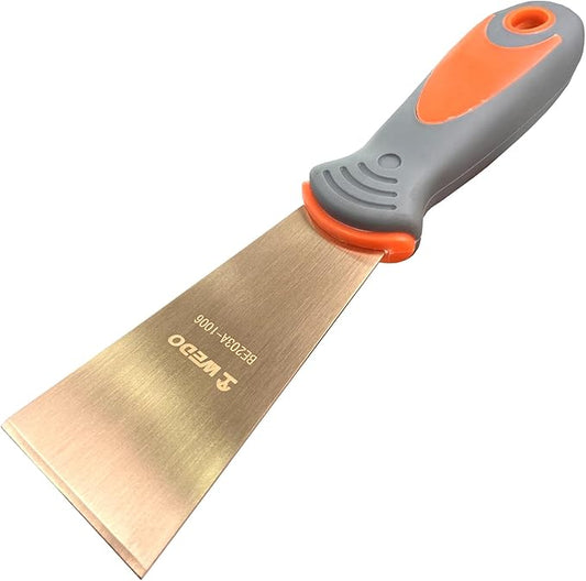 WEDO Non-Sparking Putty Knife 50mm(2??, Stiff Spark-free Safety Scraper Painter, Non-Magnetic, Die-Forge, Corrosion Resistant, DIN Standard, Beryllium Copper, 8??Length