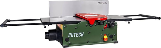 Cutech 401120HI-IF 12-Inch Spiral Cutterhead Benchtop Jointer with Cast Iron Tables, 24 TC Inserts, Extra Large 24" x 6" Cast Iron Fence, Additional 8쩍" Fence Enhancement Brackets, and a 12-amp Motor
