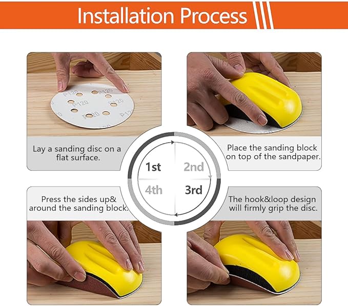 Sanding Blocks 5Pack Hook and Loop Sanding Block Round and Mouse Hand Sanding Block for Wood Furniture Restoration Home Arts and Crafts