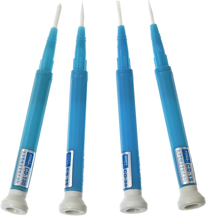 RLECS 4IN1 Ceramic Screwdriver Adjusting Screwdriver Stepper Dirvers Non-conductive Screw Driver Repair Hand Tool Screwdriver Bit 1.3mm, 1.8mm, 2.6mm, 2mm