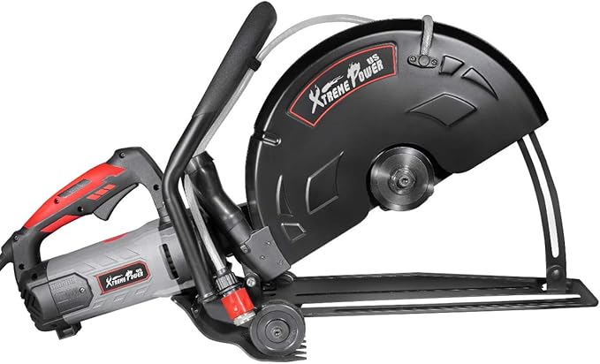 XtremepowerUS 3200W Electric Power Disc Cutter Circular Demo Saw For Wet/Dry Concrete Guide Roller Cut Off, 16"