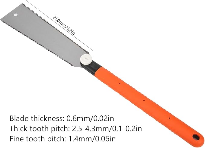 Japanese Saw, Hand Saw Double Pull Saw Long Handle Woodworking Saw Flexible Blade Handsaw for Woodworking 10in
