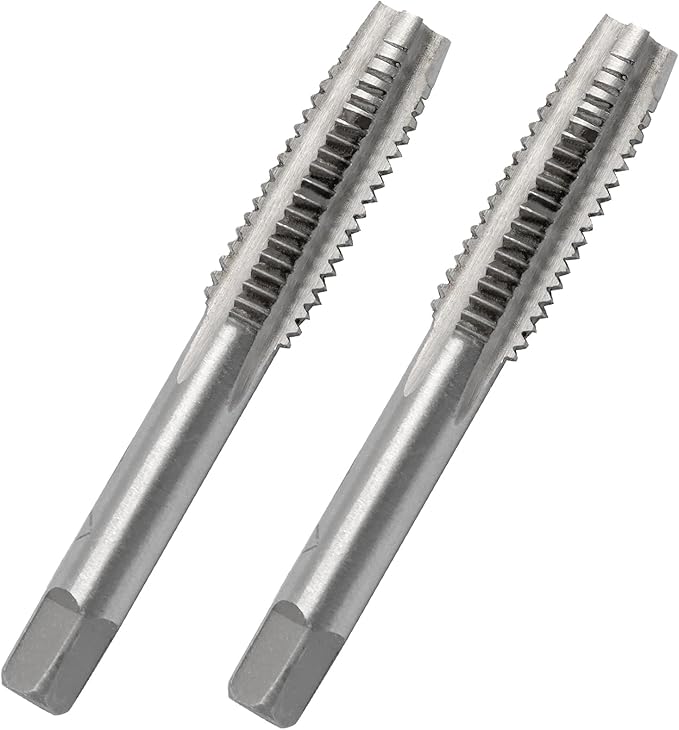 Qjaiune 2pcs M8x1.25 Tap, M8 Metric Thread Right Hand Tapping Tool, HSS Thread Milling Taps (M8 x 1.25, 1 Pair)