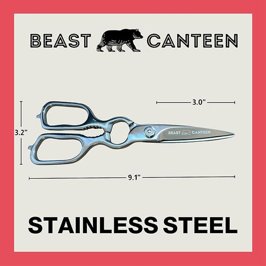 Kitchen Scissors ??Heavy-Duty All-Stainless Steel Shears with Forged 3Cr14 Blades, Come-Apart Design, Rust-Resistant Electropolished Finish, Multi-Purpose Nutcracker & Bottle Opener