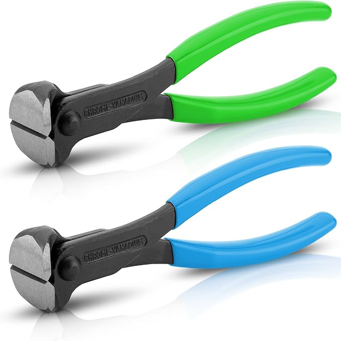 Bates- Nail Puller, 7 Inch, 2 Pack, Green and Blue, Nail Remover Tool, Cutting Pliers, Carpenter Tools, Staple Puller, End Cutting Pliers