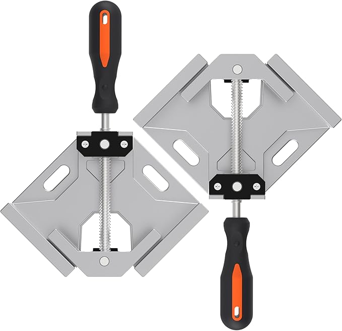 huachuanghc Corner Clamp, 2pcs 90 Degree Right Angle Clamp with Adjustable Aluminum Alloy Swing Jaw, Single Handle Clamps for Woodworking Tools Photo Framing, Present for Men Dad 15.1 Inch