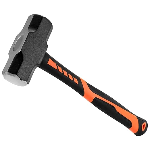 2 Pack 4 lb Small Sledge Hammer, 4 Pound Mini Sledge Hammer, Steel Head and 12 Inch Long Shock-Resistant Fiberglass Handle, Heavy Duty Stoning Hammer Club Hammer