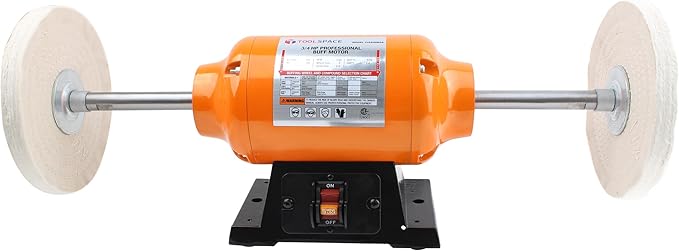 Bench Buffer Polisher, 8Inch Benchtop Buffing & Polishing Machine for Metal, Jewelry, Knives, Wood, Jade and Plastic