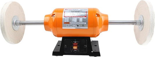 Bench Buffer Polisher, 8Inch Benchtop Buffing & Polishing Machine for Metal, Jewelry, Knives, Wood, Jade and Plastic
