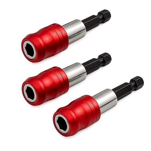 3pcs 1/4??Hex Shank Magnetic Screwdriver Bits Holder Quick Release Drill Bit Extension Bar Chuck Adapter Quick Change Socket Screw Driver Drill Bit for Hand-held Drivers or Power Drill, 60mm