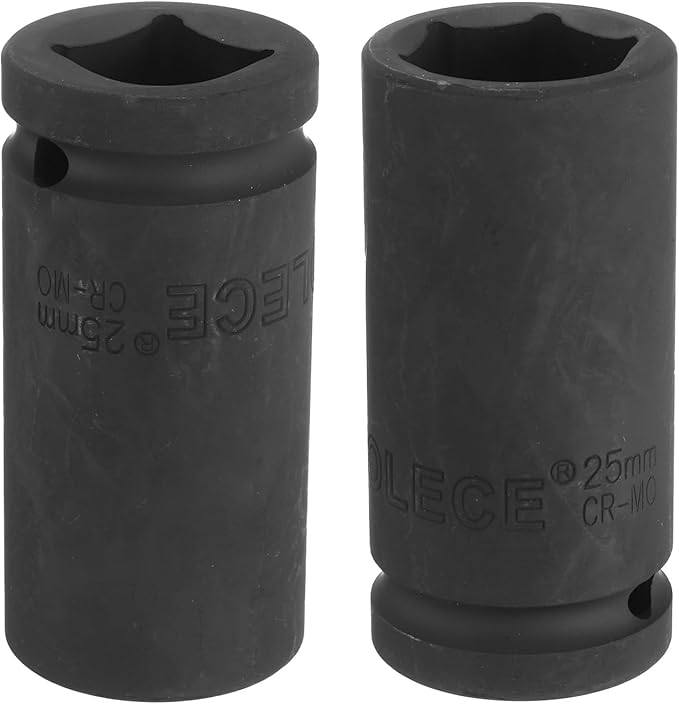 uxcell 3/4-Inch Drive 25mm 6-Point Deep Impact Socket, CR-MO Steel 78mm Length, Metric Sizes