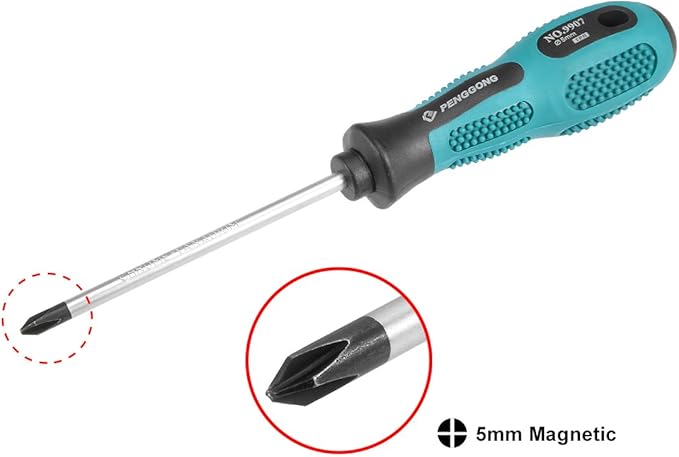 uxcell #1 Phillips Screwdriver 4 Inch Round Shaft Non Slip Comfortable Handle