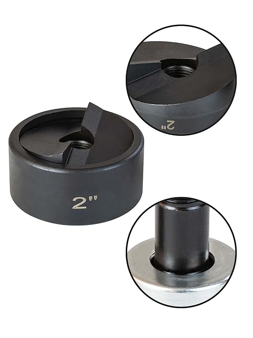 2" Conduit Knockout Punch Unit with Manual Draw Stud - 2.42" Actual Hole Size, Versatile Usage and Precise Punching Capability