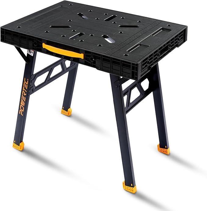 POWERTEC Portable Folding Worktable ??Heavy-Duty Workbench with 33.5" x 24" Surface, 1650 lbs Load Capacity ??Compact, Foldable Table for Woodworking, DIY, Garage & Jobsite Use (UT1014)