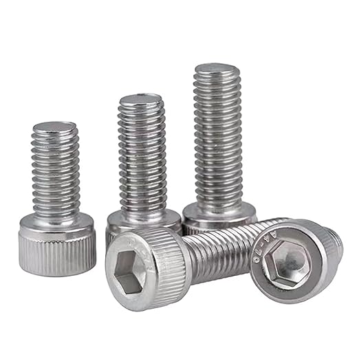 M6-1 x 10mm Socket Head Cap Screws Metric, Hex Socket Screw, Allen Socket Drive, 304 Stainless Steel (A2-70), Full Thread, Bright Finish, Machine Thread, DIN912,25 Pcs