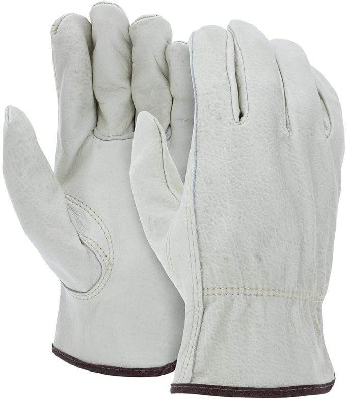 ATERET 24 Pairs 3X-Large Heavy Duty Durable Cowhide Leather Work Gloves I Driver Gloves for Truck Driving, Warehouse, Gardening, Farming