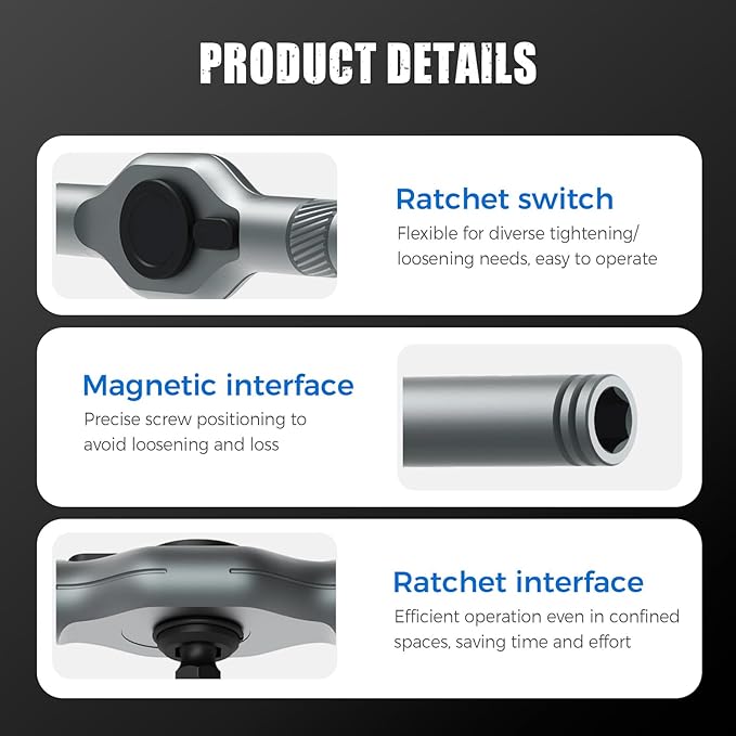 42 in 1 Magnetic Screwdriver Set - 2025 New Compact Ratchet Screwdriver Set, Multi Bit Magnetic Ratcheting Screwdriver Sets with Ratchet Handle and Storage Case DIY Repair Tool Kit