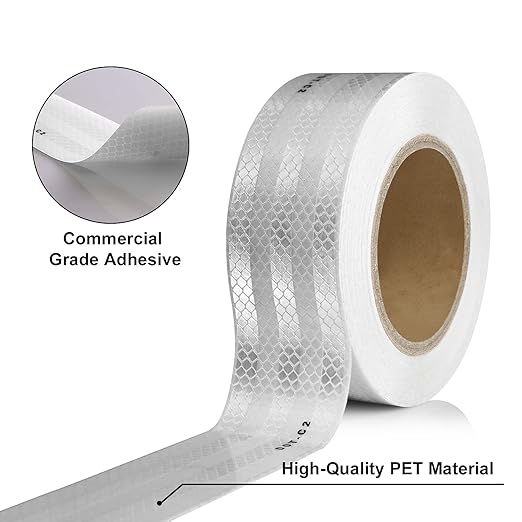 SEVEN SPARTA DOT-C2 Reflective Safety Tape 2 Inch x 200 Feet Silver Conspicuity Tape for Vehicles, Trailers, Boats, Signs (200 FT)