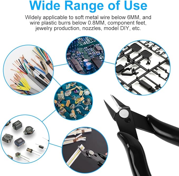 Ainiv Wire Cutters, 2PCS Spring-loaded Side Cutters Flush Cutters, Diagonal Cutters Precision Side Cutters, Diagonal Cutting Pliers in CRV Steel, Heavy Duty Cutting Pliers for Electrical, Homes