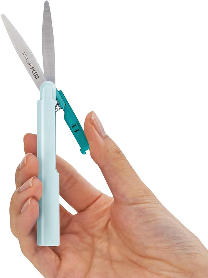 Plus Pen Style Non-Stick Compact TSA Twiggy Scissors with Cover, Turquoise