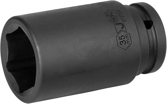 Jetech 3/4-Inch Drive 35mm Deep Impact Socket with 6-Point Design, Heat-Treated Chrome Molybdenum Alloy Steel, Metric