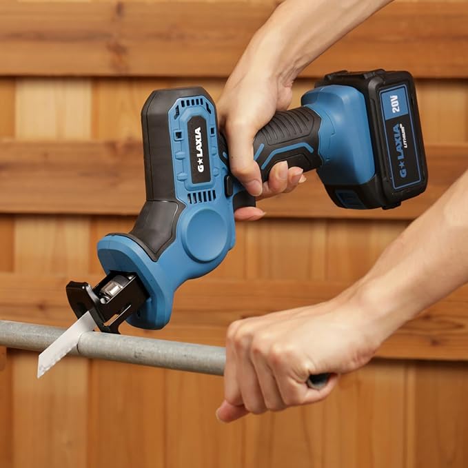 Reciprocating Saw, 20V Cordless Reciprocating Saw with 4.0Ah Battery, Tool-Free Blade Change, 3Pcs Blades for Wood, Soft Metal, PVC Pipe Cutting