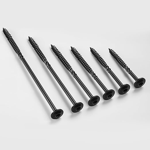 Lag Screws #14 x 5 Inch, (5lb, 137pcs) Heavy Duty Construction Structural Exterior Wood Timber Screws, Torx Drive Washer Head Rust Resistant Black Epoxy Coated, with T30 Star Bit