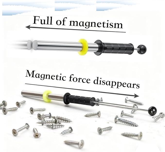 SUNIYUILD Magnetic Pickup Tool, Magnet Wand with Release Handle for Pickup Nails, Screws, and Metal Scraps, Magnetic Chip Collector - Pickup Magnet Tool For Metal Cuttings & Shavings