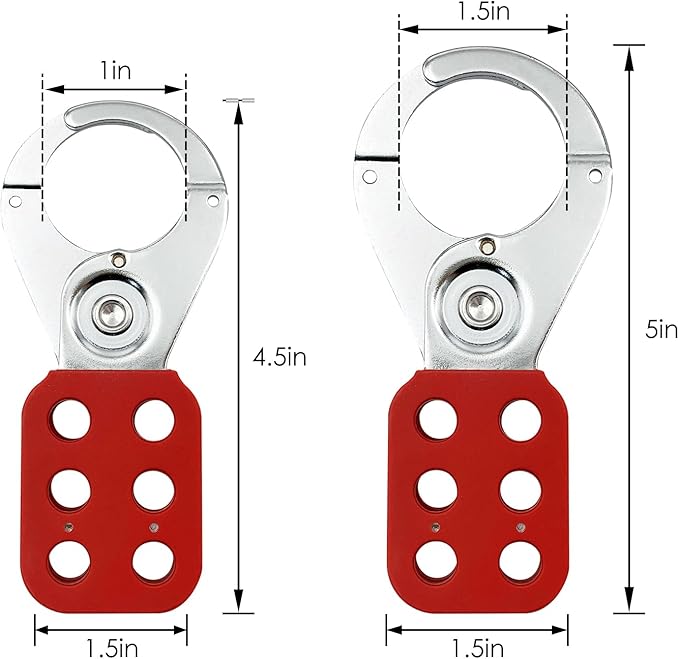 JOJOMARK Lockout Tagout Kit Electrical Loto - Group Lockout Hasps, Lockout Tags, Safety Padlocks with Number, Nylon Ties with Pocket Bag (Red Bag kit)