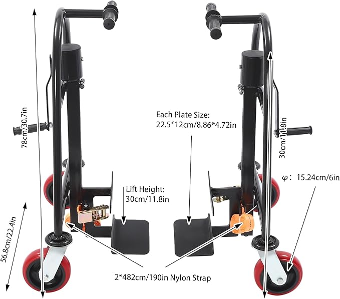 Furniture Moving Tool Set of 2 Manual Furniture and Crate Mover 1300 lbs Capacity Multifunctional Handling Tools for Moving, Warehousing, Furniture Stores (Black)