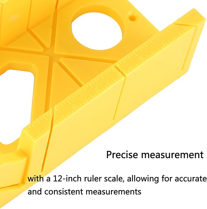 Mitre Box and Saw Set for Wood, Gypsum ??Miter Box with 45째 & 90째 Angle Cuts ??Precise Hand Saw with Storage Cutting Guide ??Ideal for Molding, Trim, Frame & Baseboard Projects