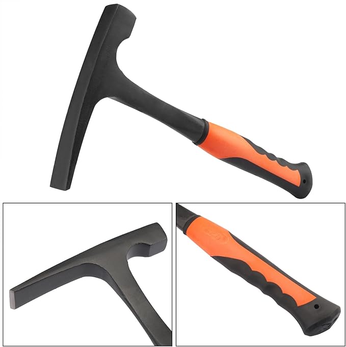 2 Pack 30 oz, brick hammer, Masonry Hammer, All Steel Geologist Hammer, Bricklayer's/Mason's Hammer for Mining, by GENHAKON